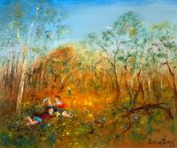Lot 39. DAVID BOYD CHILDREN PLAYING AMONG THE WILDFLOWERS