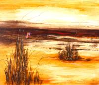 Lot 68. ROBERT JUNIPER LANDSCAPE WITH FIGURES