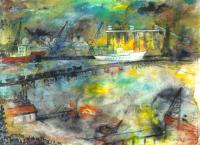 Lot 123. IRWIN CROWE HARBOUR SCENE
