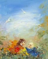 Lot 19. DAVID BOYD CHILDREN PICKING FLOWERS